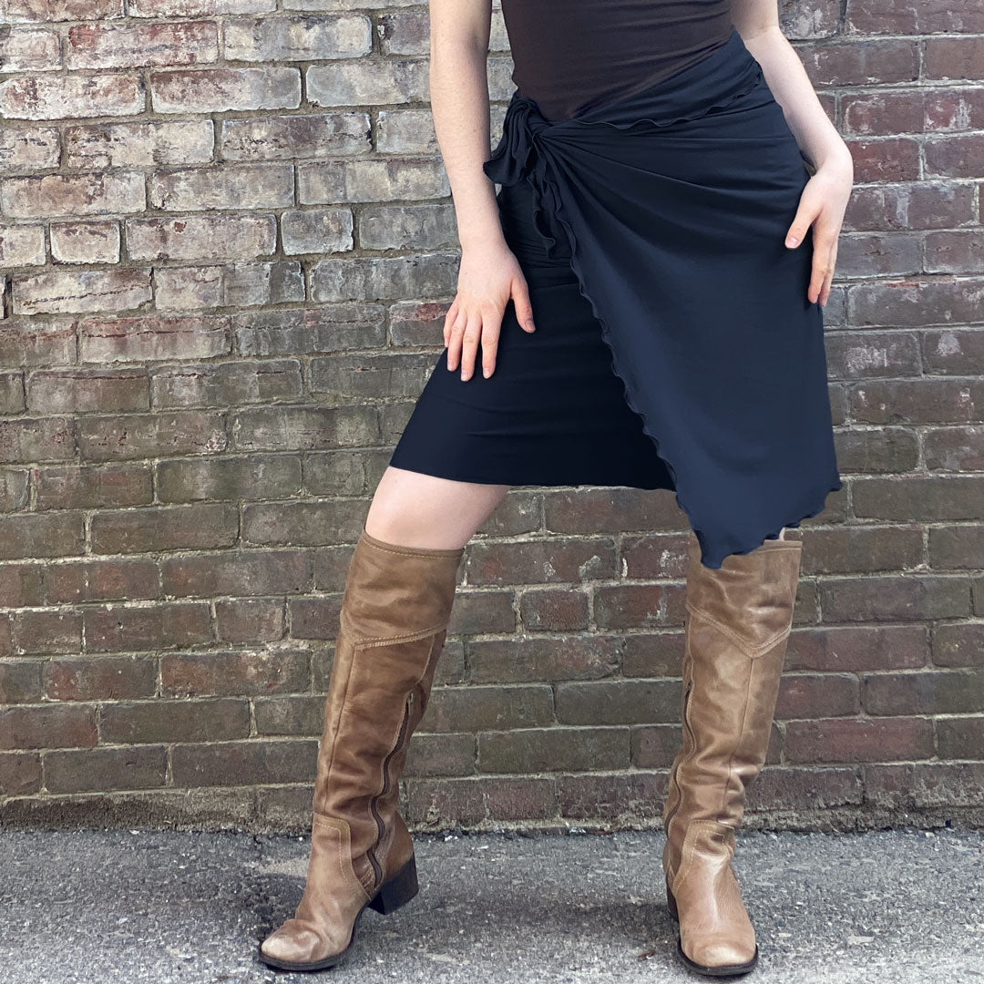 shawl in black as a wrap skirt