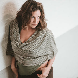 earth stripe loop as shawl