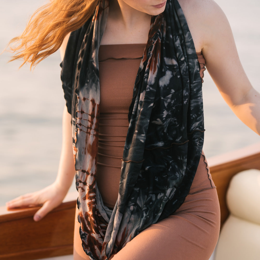 cedar bamboo swirlsuit with handdye loop