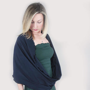 navy tissue loop scarf