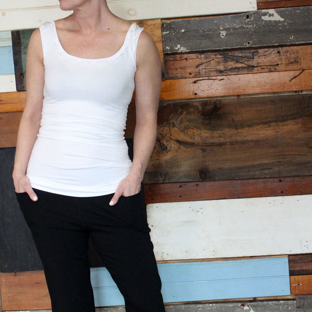 white bamboo angelrox wifey with black suger kick pant