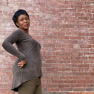 vitality long sleeve tunic in mineral