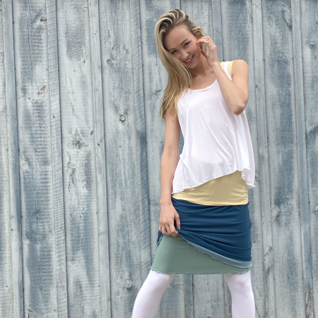 tulip tissue tank in white