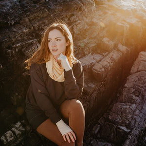 terry welder pullover in carbon