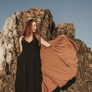 harmony vneck halter dress in black