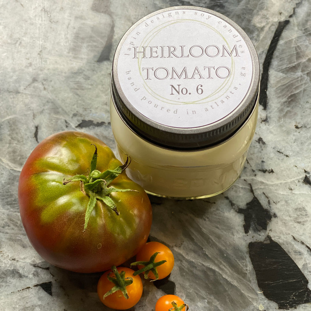 lapin soy candle in heirloom tomato