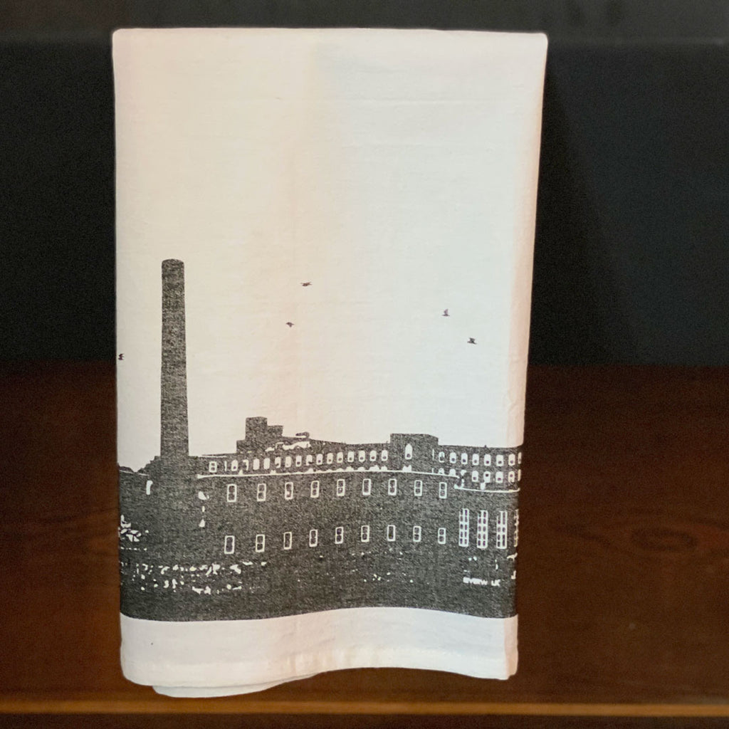 dish towel with mill design 