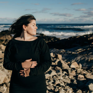 peace + love in black terry bamboo