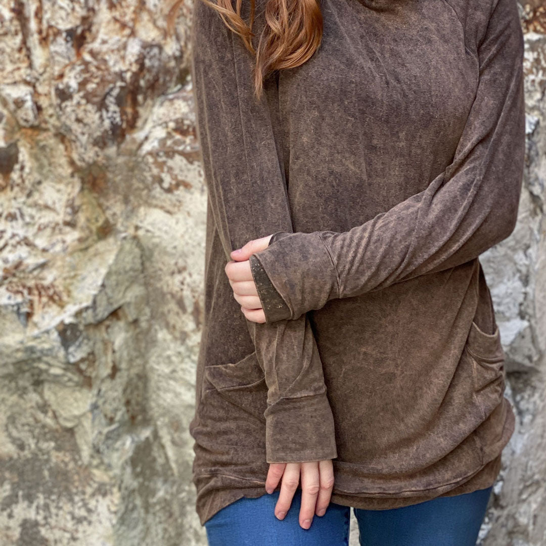 thumb holes allow ease and comfort to any outfit