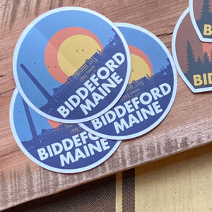 mill skyline blue biddeford sticker