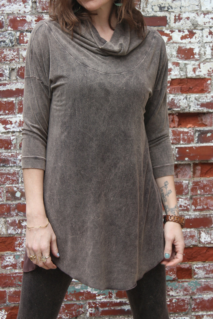 lotus cowl tunic in mineral