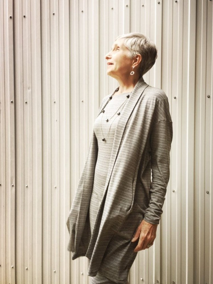  hstripe coco blazer over matching sheath