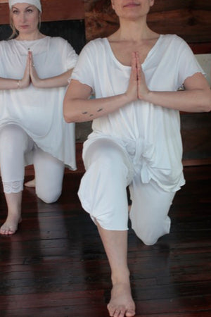 suger moon and pearl tees with kick pant +lace base