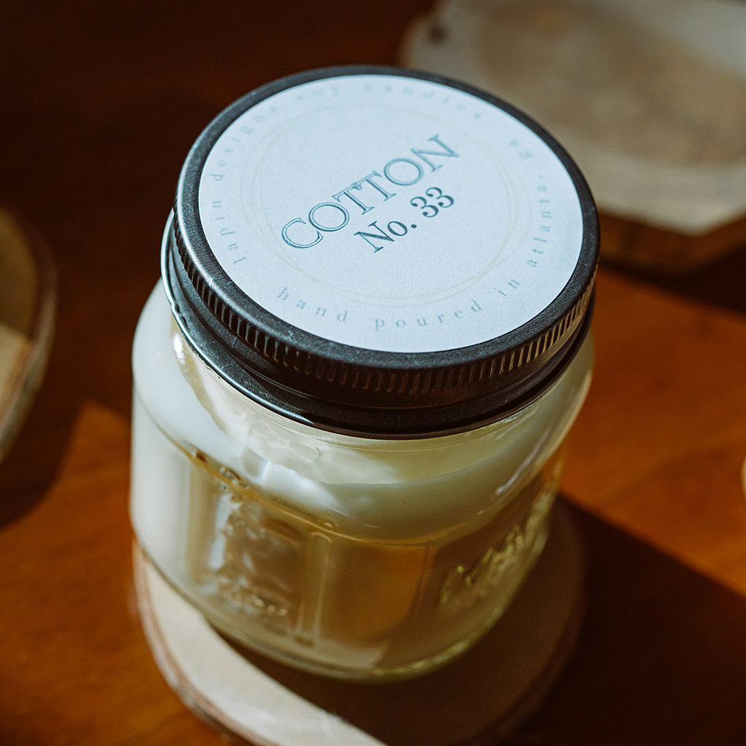 lapin soy candles in cotton